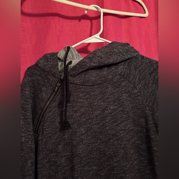 Dark Grey Double Hooded Sweatshirt - Picture 2 of 4